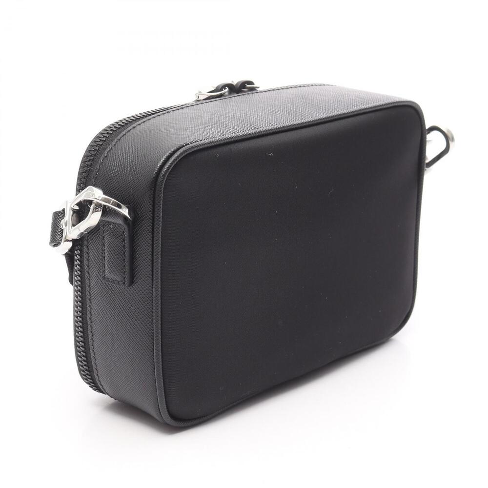Prada Brick Shoulder Bag Saffiano Leather Black
